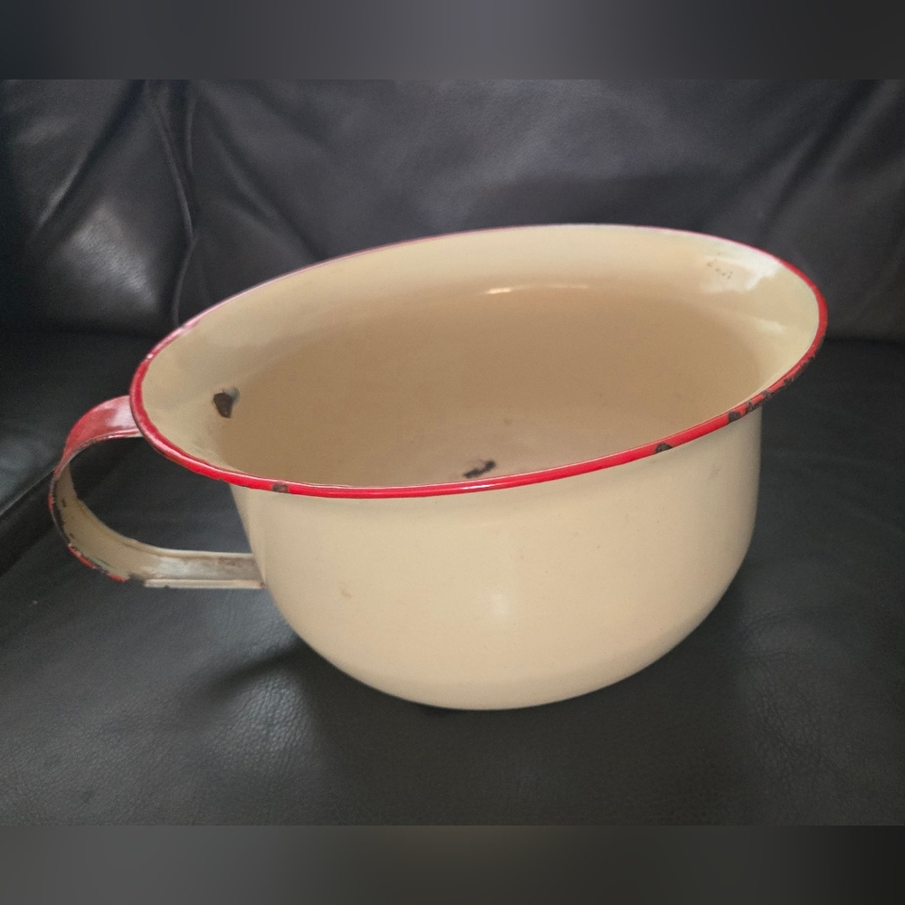 Vintage Enamelware Chamber Pot